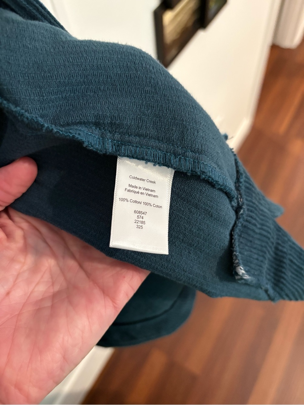 Coldwater Creek Dark Teal Corduroy Button-Front Jacket with Deep Side Pockets - Picture 4 of 4